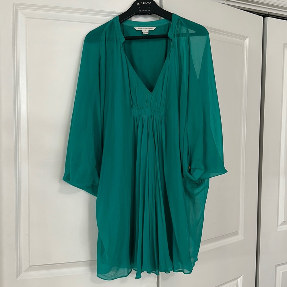 Diane Von Furstenburg teal Mini Dress